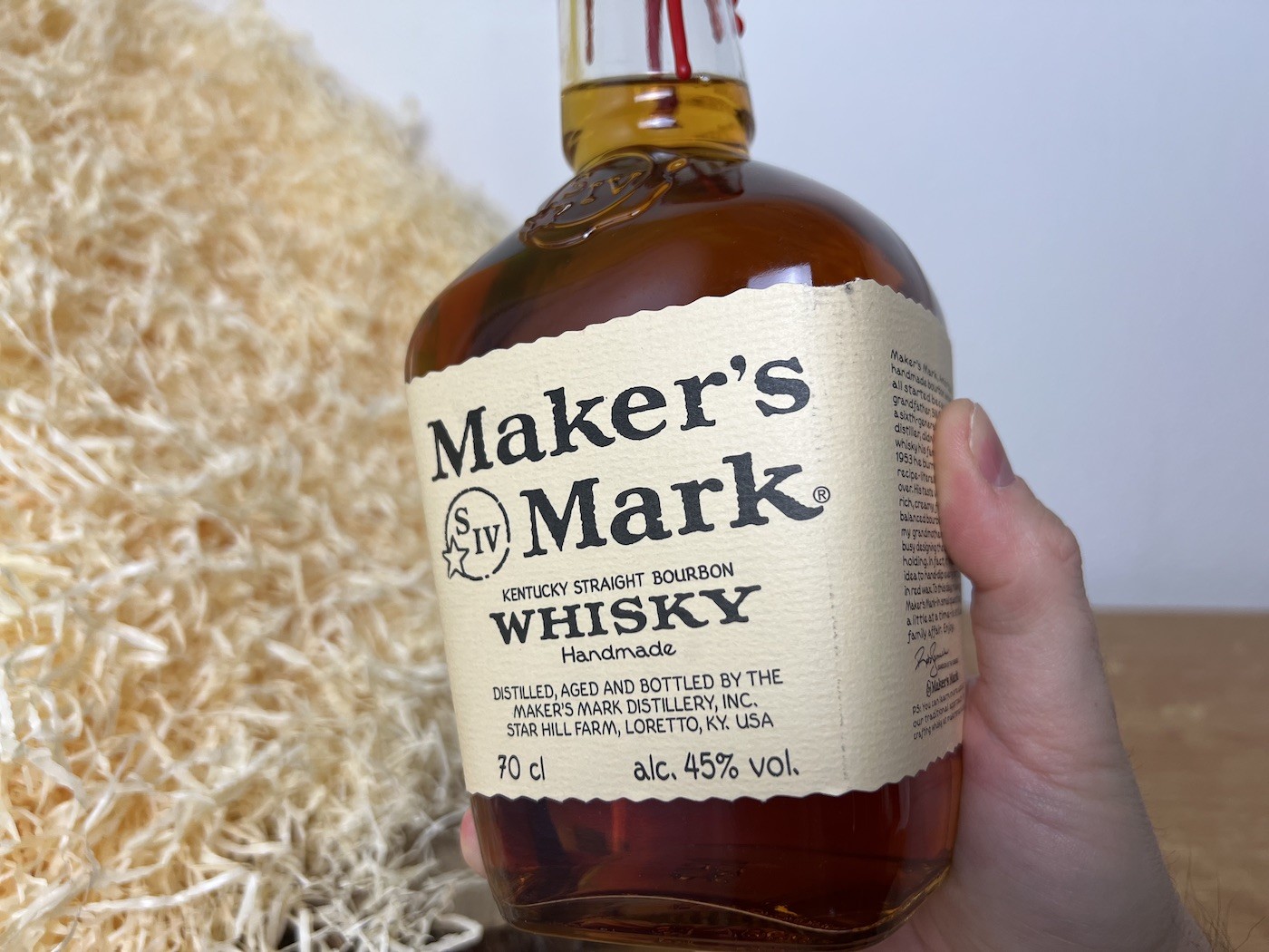 Maker's Mark Bourbon - detail na prednú stranu etikety