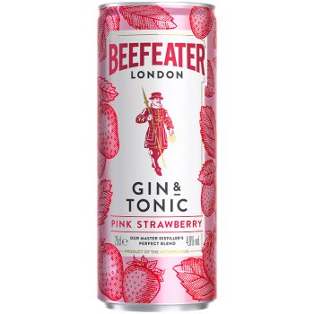 Beefeater Pink Strawberry Gin And Tonic 4,9 % 0,25 l (plech)