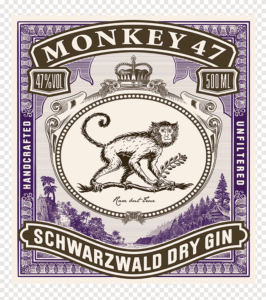 Monkey 47 Schwarzwald Dry gin - etiketa z fľaše (detail)