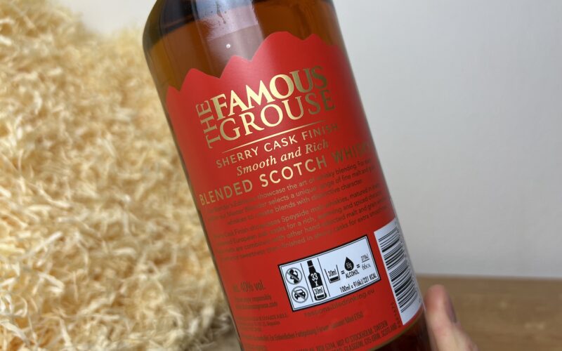 Famous Grouse Sherry Cask detail zadnej etikety