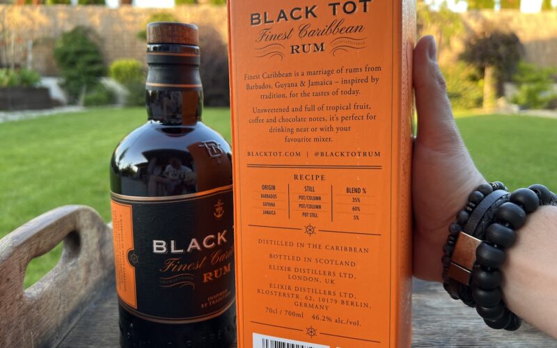 Black Tot Rum informácie na kartóne