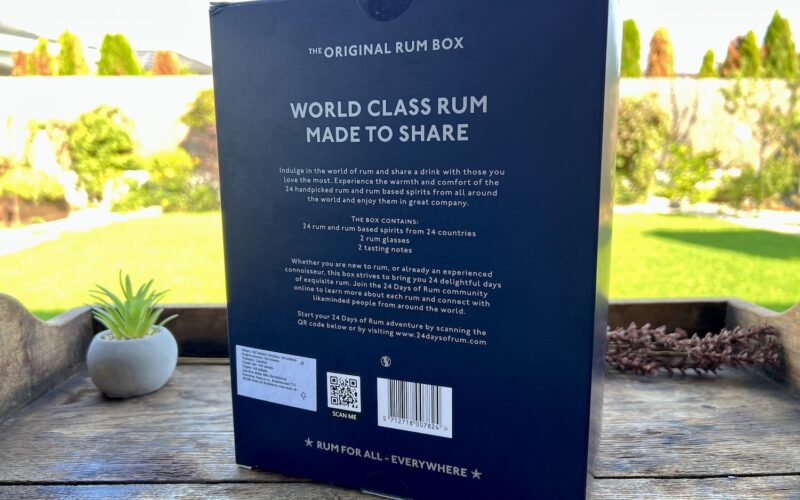 Rumový kalendár 24 Days of Rum 2023 - zadná strana krabice