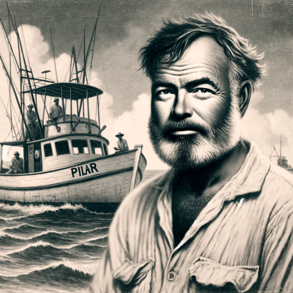 Loď Pilar Ernesta Hemingwaya - ilustračný obrázok