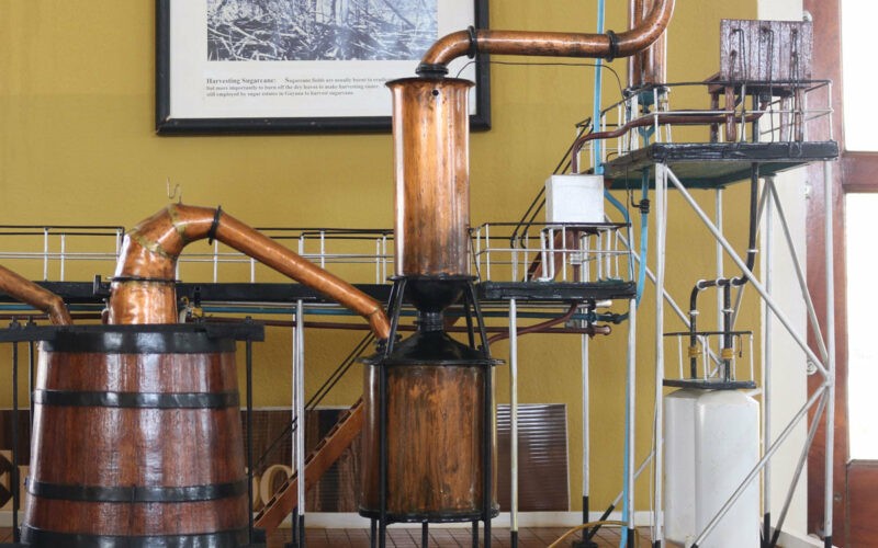 Model destilačného zariadenia Demerara Distillers - Versailles single wooden pot still
