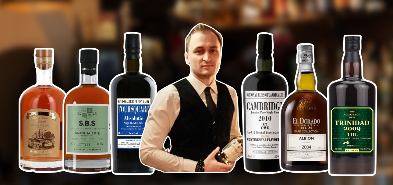 6 raritných, starých rumov a single caskov